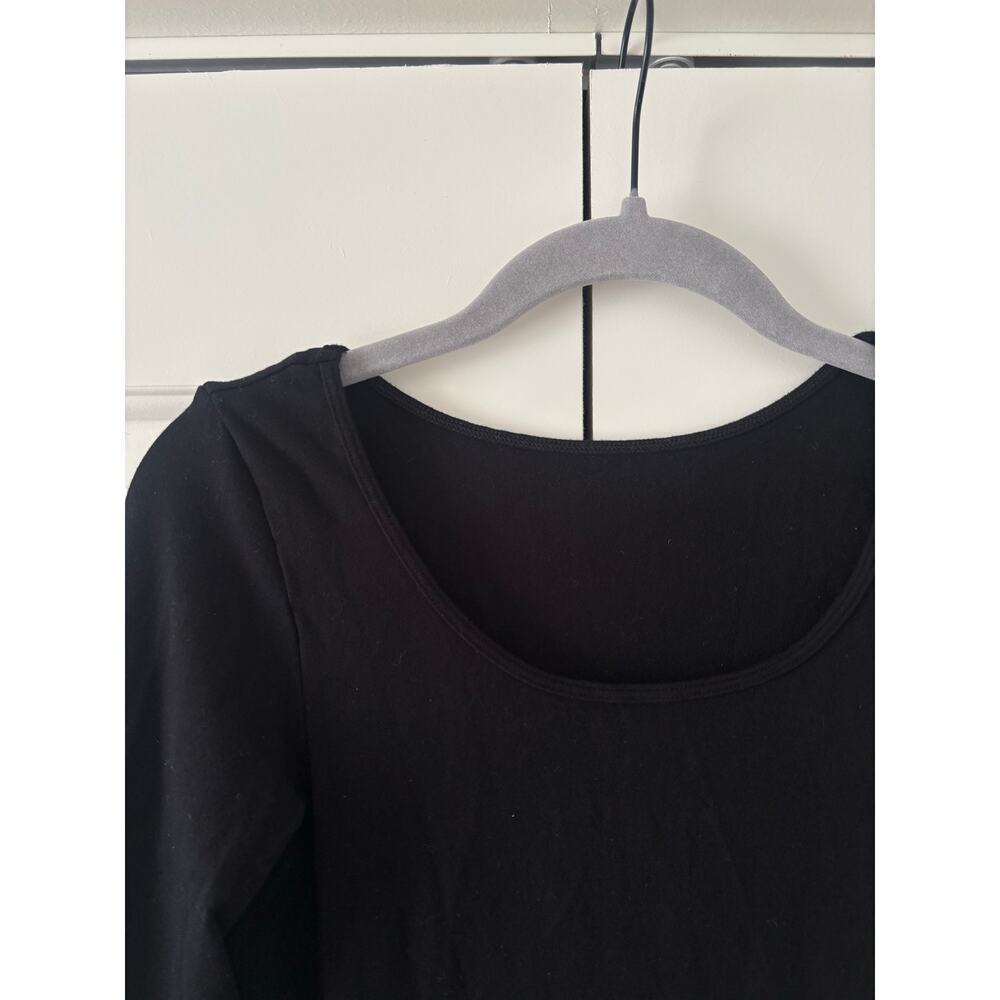 Unbranded Black Long Sleeve Bodycon Mini Dress Thumb Hole Stretch XS - Picture 8 of 8